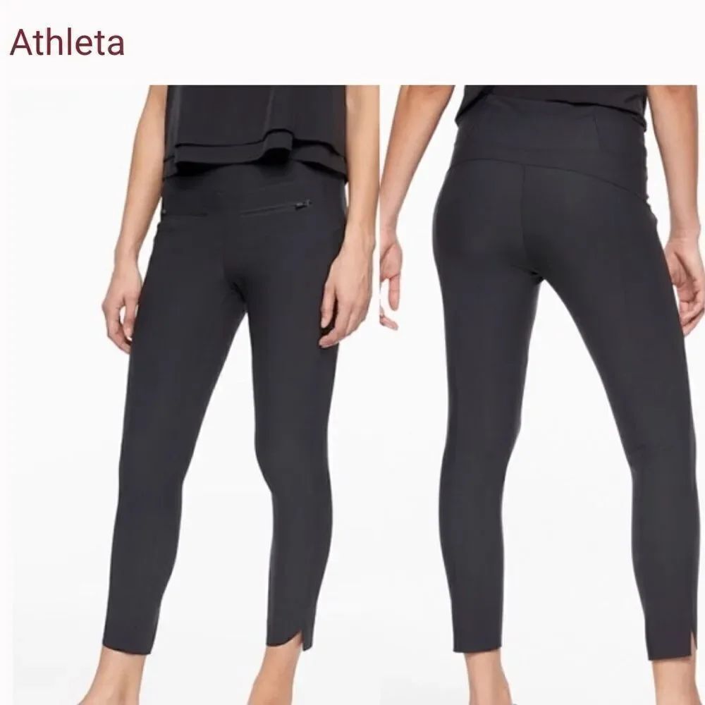 Athleta Stellar Crop Pants, black, size Small - Picture 2 of 7
